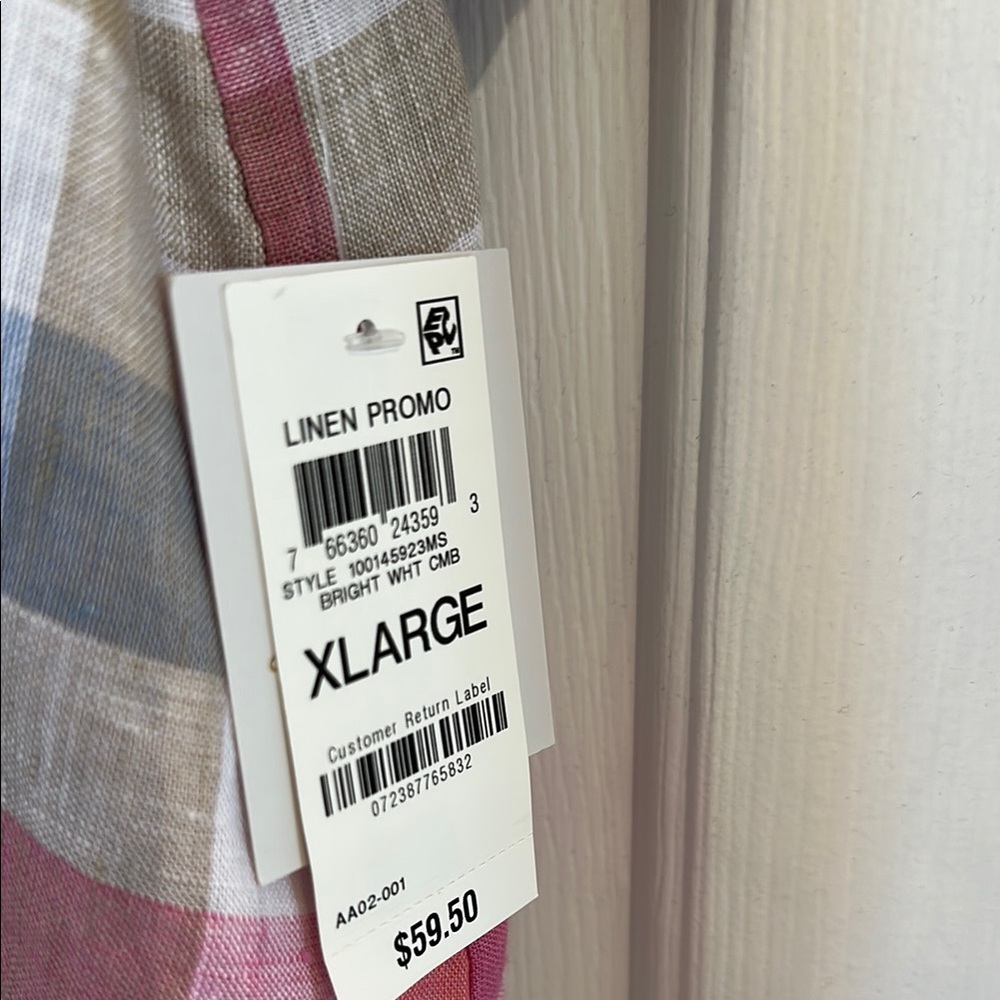 NWT Colorful Plaid Women’s Linen Top - Picture 2 of 3